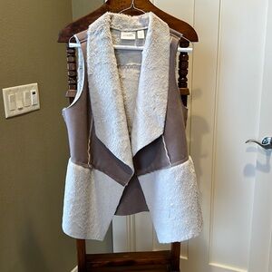 Ladies suede and fabric vest